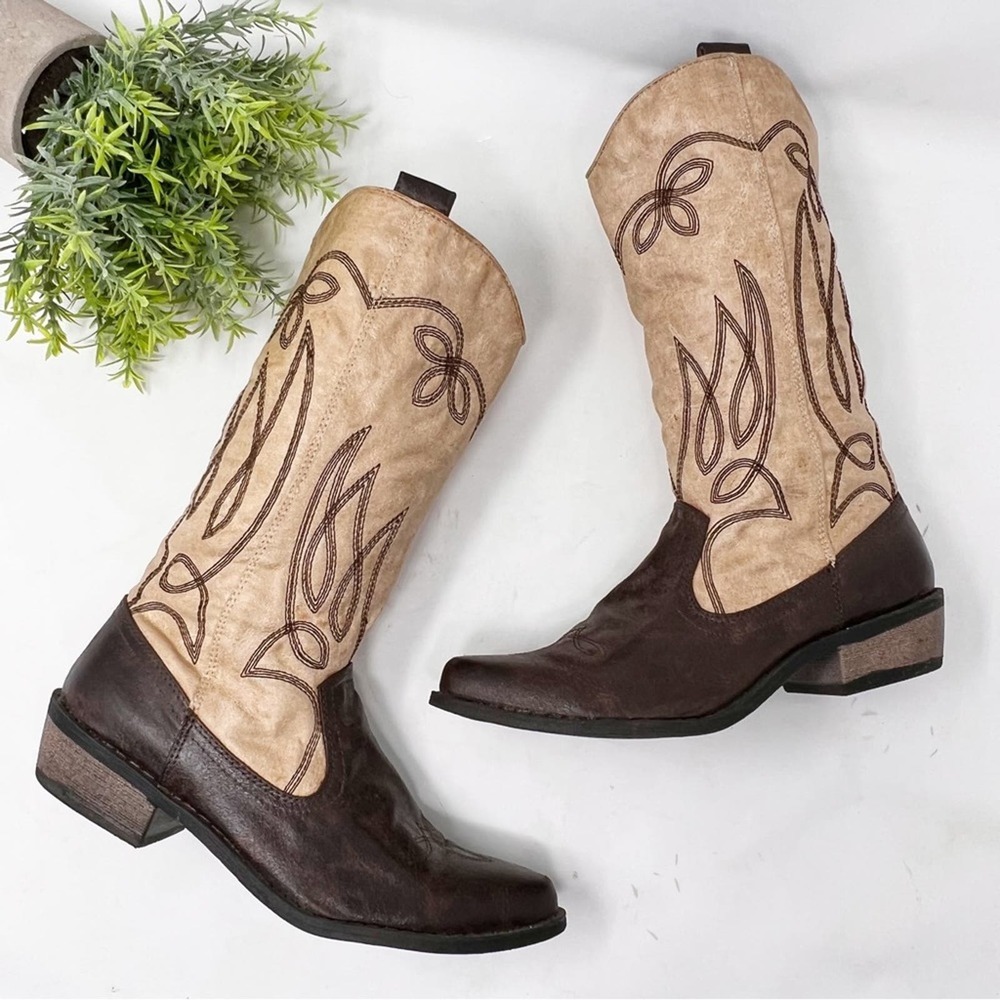 Coconuts by Matisse, Lynn Western cowgirl Boots 6M Brown Pull On leather